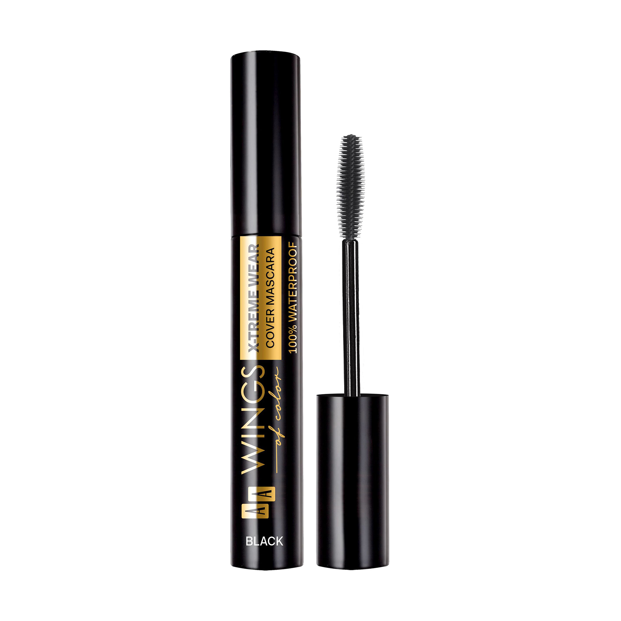 Водостійка туш для вій AA Wings of Color X-Treme Wear Cover Mascara 01 Black, 10 мл